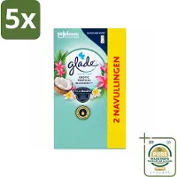 Glade 5 x - Touch & Fresh - Exotic Tropical Blossoms - 2x 10 ml - Wasstrips - Luchtverfrisser - Geur - Geurbeleving - Frisheid - Geur In Huis