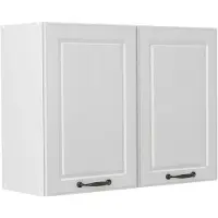 Vicco Glazen keukenkast R-Line, Wit landelijk/Wit, 80 cm