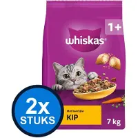 Whiskas 2x - 1+ droog adult kip 7kg