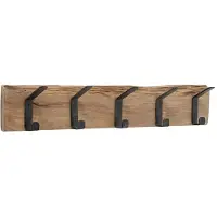 Boltze Tabula Kapstok 5 haken - Eikenhout 55 cm - bruin/zwart