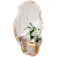 Coloray Plantenbladeren Spiegel - Bruin Rechthoekige Spiegel Voor Interieur - Organische Spiegel - Woonkamer - Schilderachtig - 45x90 cm - Totale afmeting 52x97 cm