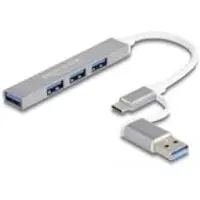 DeLOCK 64214 USB-Hub 4-fach silber