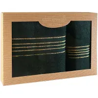 Darymex Premium - Handdoekenset - 2-delig (50x90 & 70x140) - 100% Katoen - Kleur Flesgroen in Luxe Cadeaudoos