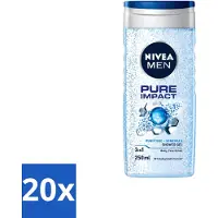 Nivea 20 x Men – Douchegel – Pure Impact – 250 ml - Voordeelverpakking - 20 stuks