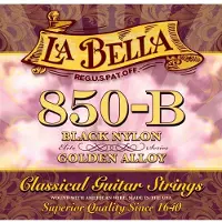 La Bella Labella 850B - Jeu de cordes guitare classique Elite 850B Black Nylon - Tension médium