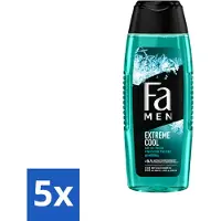 Fa 5 x Men - Extreme Cool - 2 in 1 Douchegel & Shampoo - Menthol - 250 ml - Voordeelverpakking - 5 stuks