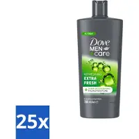 Dove 25 x Men+Care - Extra Fresh - Douchegel 3-in-1 - Verzorgend - 700 ml - Voordeelverpakking - 25 stuks