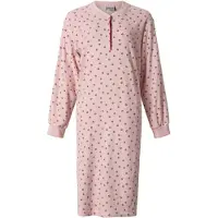 Lunatex - warm dames nachthemd 224200 - extra aangeruwd badstof - roze - maat XXL