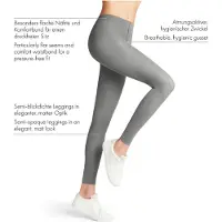 Falke Pure Matt eenkleurig materiaal ondoorzichtig 50 DEN legging dames grijs - maat M-L
