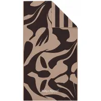 Melli mello - Organic Swirl - Strandlaken - 90x180cm - Gewafeld Microvezel - Dubbelzijdig - Organisch - Bruin