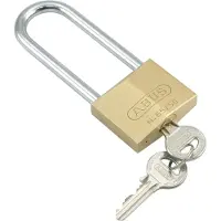 ABUS Hangslot 65HB - Hoge Beugel voor Extra Ruimte - SKB 40 mm - BH 63 mm - Materiaal Messing - Openingsmechanisme met Sleutel - Inhoud: 1 Slot - Gewicht 180 Gram - Kleur Messing/Goud