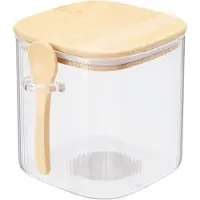 Eh Excellent Houseware Excellent Houseware | Keukenaccessoires - Opbergpotten - Glazen potten - Glazen potten met lepel - 750 ml - Glas - Bamboe - Voorraadpotten - Praktisch