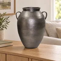 Hoppa! - Vaas - Met oren en brede hals - Zwart - 30 x 32 x 43 cm (B x D x H)