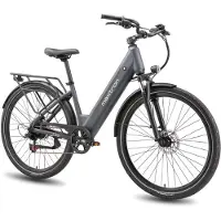 TTGO Elektrische Stadsfiets C7 SE - 28 INCH Banden - 250W Bafang Middenmotor - 36V18Ah Accu - Hydraulische Schijfremmen - Shimano 9 Versnellingen - Grijs