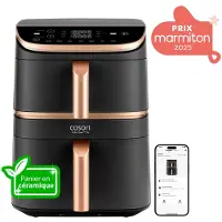 Cosori Oil-Free Fryer - Turbo Tower Pro Smart - 10.8L Capacity - 2 Tanks - 7 Programs - 2630W - Black