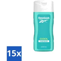 Reebok 15 x - Cool Your Body - Douchegel - 400 ml - Voordeelverpakking - 15 stuks