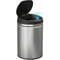 HOMCOM Sensor Prullenbak - Roestvrij Staal - 32x30,5x51cm - Zilver