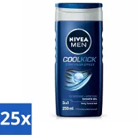 Nivea 25 x MEN - Douchegel - Cool Kick - 250 ml - Voordeelverpakking - 25 stuks