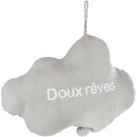 Atmosphera for Kids Hangspeeltje voor kinderen, "WOLKEN", met muziek, 30 cm, grijs