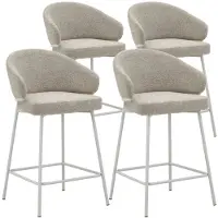 DS4U - Sofia barkruk 65 cm - Set van 4 - Champagne met beige poot - Stof