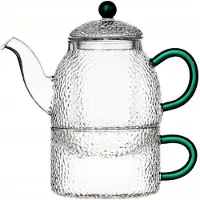 MPL Glazen "Tea for One" theepot met kopje - 500ml - Flesgroen