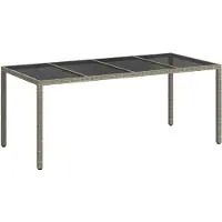 vidaXL Tuin Tafel Grijs poly rattan