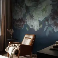 Coloray Vliesbehang - Marine Snellijm Behang - 250x250 cm - Bloemige Elegantie Fotobehang Vlies - Woonkamer behang Bloemen En Planten - Muurschildering - Hal behang