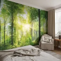 Coloray Vliesbehang - Groente Snellijm Behang - 104x70 cm - Bosharmonie Fotobehang Vlies - Hal behang Landschappen - Muurschildering - Woonkamer behang