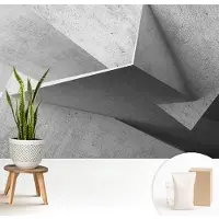 Wallfluent Fotobehang - Grijs Vliesbehang - 208x146 cm - Geometrische Structuren Muurschildering - Gang behang Architectuur - Fotobehang Vlies - Gang behang