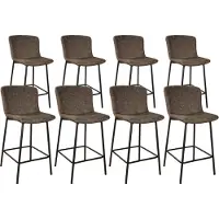 DS4U - Vera barkruk 65 cm - Set van 8 - Groen - Stof