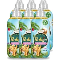 Robijn 6 x Collections - Wasverzachter - Kokos - 1,25L - 50 Wasbeurten - Voordeelverpakking - 6 stuks