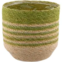 Gasper Creativ home overpot groen en naturel met folie 16 cm zeegras