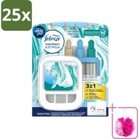 Ambi Pur 25 x - 3Volution - Starterkit - Fresh Linnen - 20 ml - Bulkverpakking - Geurwisseling - Douchemop - Frisse linnengeur