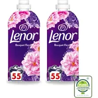 Lenor 2 x - Wasverzachter - Bloemenboeket - Fris & Zacht - 55 Wasbeurten - Grootverpakking - Vaatwasstrips - Wasverzachter Bloemen - Frisse Geur - Ontspanning - Bloemige Geur - Saffraan