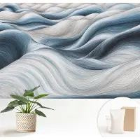 Wallfluent Fotobehang - Wit Vliesbehang - 152x104 cm - Zachte Golven Muurschildering - Slaapkamer behang Abstractie - Fotobehang Vlies - Gang behang