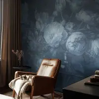 Coloray Vliesbehang - Blauw Snellijm Behang - 208x146 cm - Bloemarrangement Muurschildering - Gang behang Bloemen En Planten - Fotobehang Vlies - Slaapkamer behang