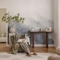 Coloray Vliesbehang - Wit Snellijm Behang - 250x104 cm - Bergmist Muurschildering - Gang behang Landschappen - Fotobehang Vlies - Slaapkamer behang
