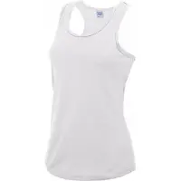 Awdis sport singlet voor dames - wit - mouwloos shirtje - polyester - lucht doorlatend - snel drogend L