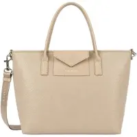 LANCASTER PARIS handtas, model Sac Cabas Main Maya, dubbele handgreep, donkerbeige leer