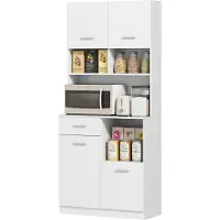 HOMCOM keukenkast, hoge kast met verstelbare planken, lade voor de keuken