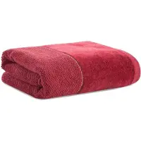 Eurofirany Borduur handdoek 30x50 cm bordeaux met velours rand
