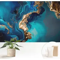 Wallfluent Fotobehang - Marine Vliesbehang - 152x104 cm - Kleurrijke Abstractie Fotobehang Vlies - Hal behang Abstractie - Muurschildering - Hal behang