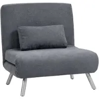 HOMCOM Stoelbed - Sneeuwflanel (100% polyester), schuim - 80 x 75 x 83 cm - Donkergrijs