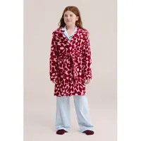 We fashion gebloemde badjas - roze/rood Meisjes Polyester Capuchon All over print - maat 110/116
