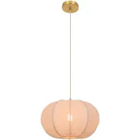 Olucia - AGNES - Hanglamp - Beige / Messing - Vorm: Ovaal