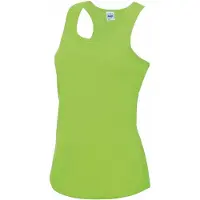 Awdis sport singlet voor dames - neon groen - mouwloos shirtje - polyester - lucht doorlatend - snel drogend M