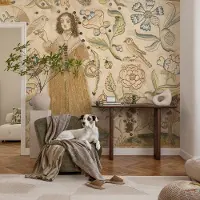Coloray Vliesbehang - Bruin Snellijm Behang - 250x250 cm - Kleurrijke Natuur Fotobehang Vlies - Woonkamer behang Deel - Muurschildering - Woonkamer behang
