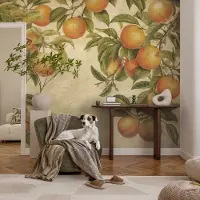 Coloray Vliesbehang - Groente Snellijm Behang - 104x70 cm - Fruittakken Fotobehang Vlies - Woonkamer behang Bloemen En Planten - Muurschildering - Woonkamer behang