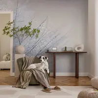 Coloray Vliesbehang - Wit Snellijm Behang - 250x104 cm - Dauwige Paardenbloem Muurschildering - Gang behang Bloemen En Planten - Fotobehang Vlies - Slaapkamer behang