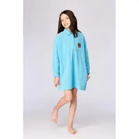 Woody slaapkleed meisjes/dames velours - blauw - 262-10-WDA-V/824 - maat 116